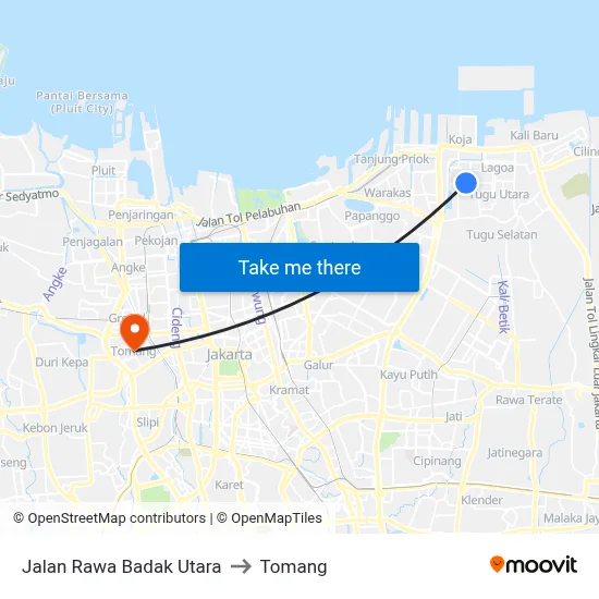 Jalan Rawa Badak Utara to Tomang map