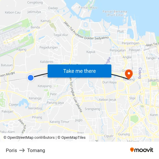 Poris to Tomang map