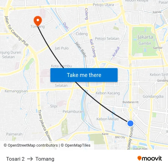 Tosari 2 to Tomang map