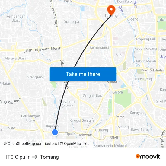 ITC Cipulir to Tomang map