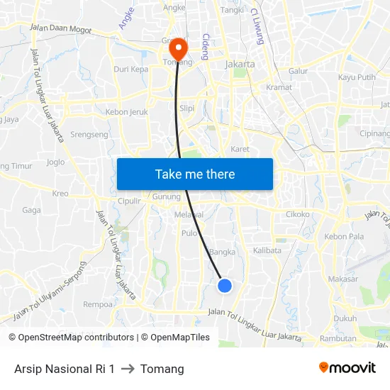Arsip Nasional Ri 1 to Tomang map