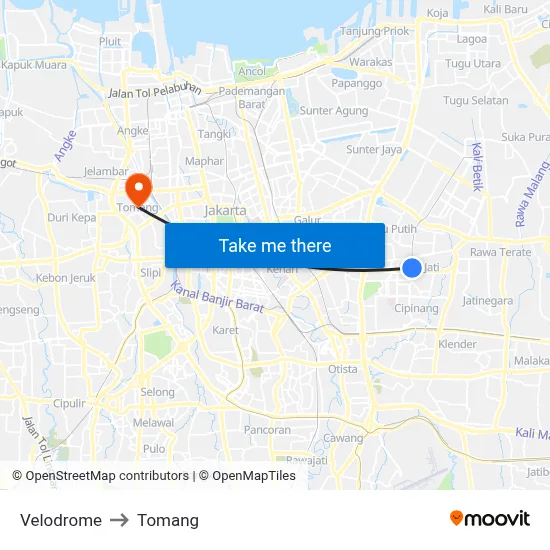 Velodrome to Tomang map