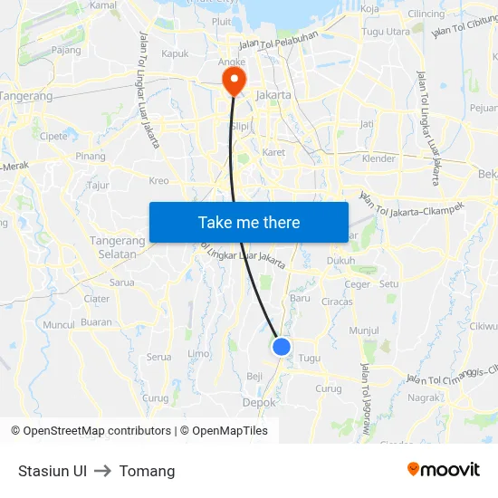 Stasiun UI to Tomang map
