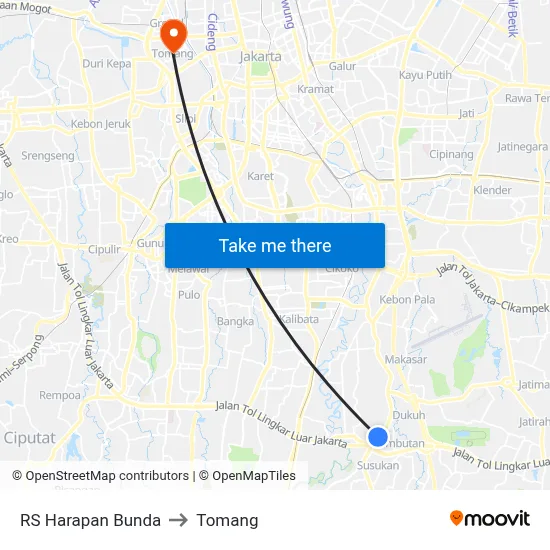 RS Harapan Bunda to Tomang map