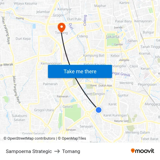 Sampoerna Strategic to Tomang map