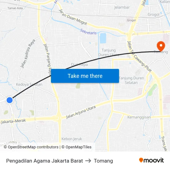 Pengadilan Agama Jakarta Barat to Tomang map