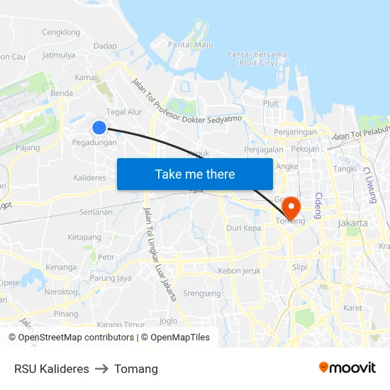 RSU Kalideres to Tomang map