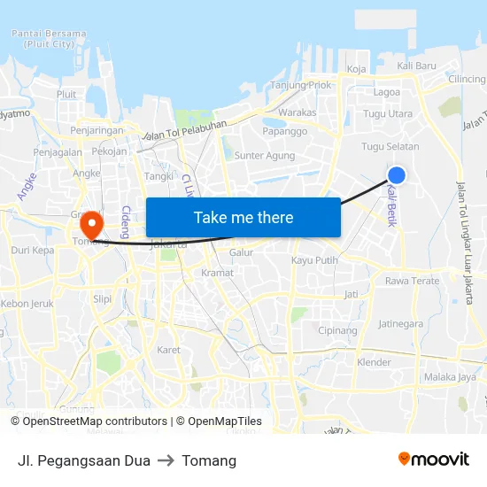 Jl. Pegangsaan Dua to Tomang map