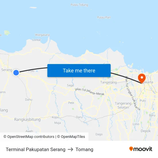 Terminal Pakupatan Serang to Tomang map