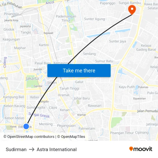 Sudirman to Astra International map