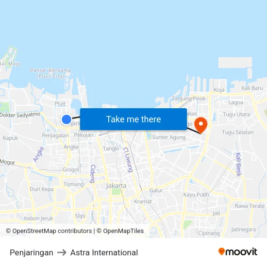 Penjaringan to Astra International map