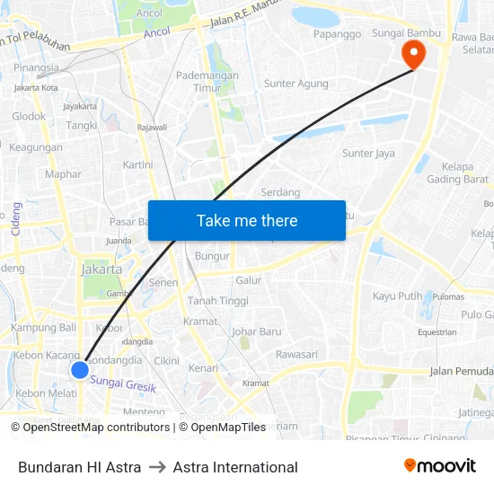 Bundaran HI Astra to Astra International map