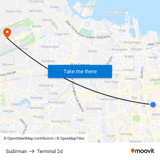 Sudirman to Terminal 2d map