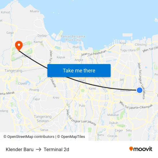 Klender Baru to Terminal 2d map