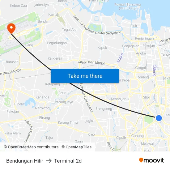 Bendungan Hilir to Terminal 2d map
