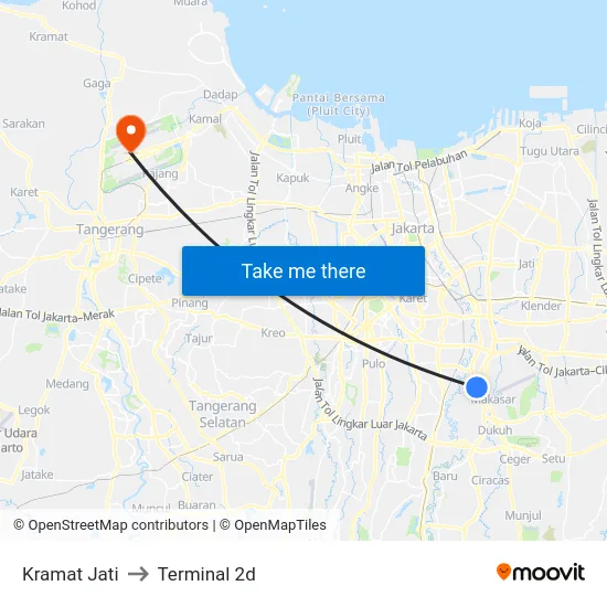 Kramat Jati to Terminal 2d map