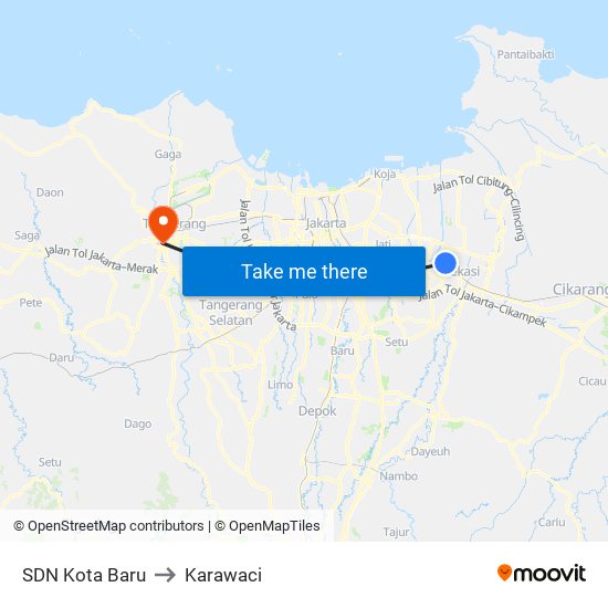 SDN Kota Baru to Karawaci map