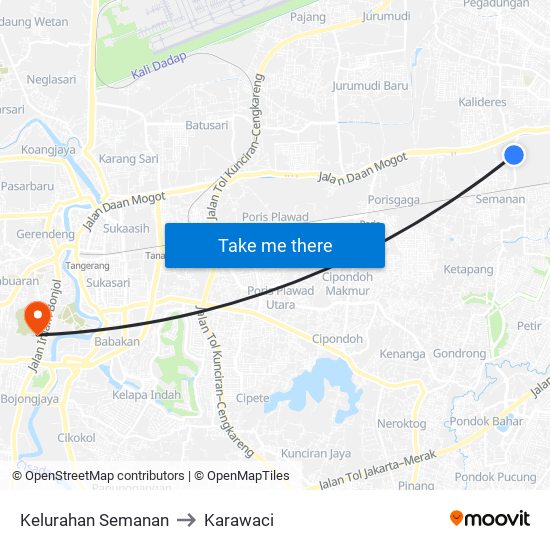 Kelurahan Semanan to Karawaci map