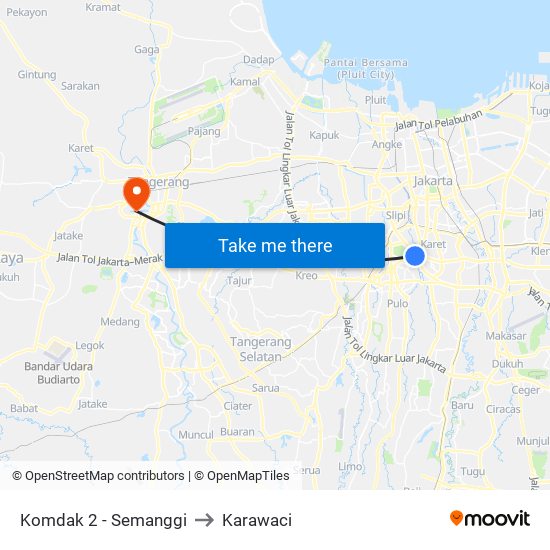 Komdak 2 - Semanggi to Karawaci map