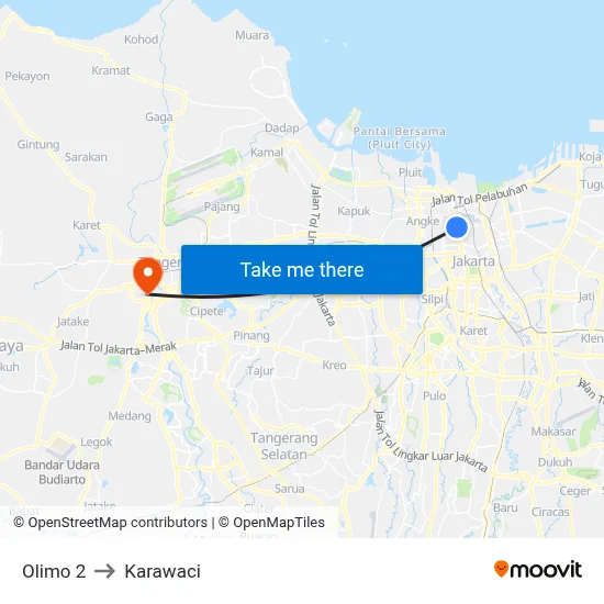 Olimo 2 to Karawaci map