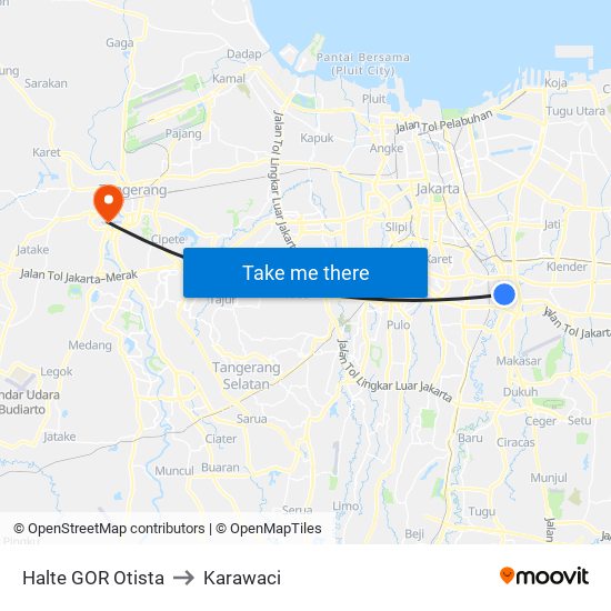 Halte GOR Otista to Karawaci map