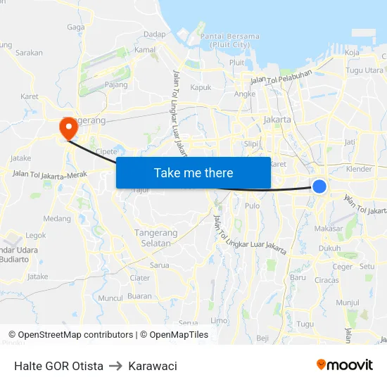 Halte GOR Otista to Karawaci map