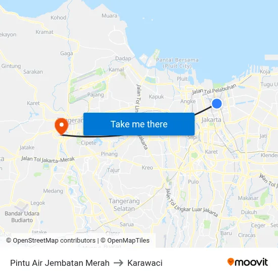 Pintu Air Jembatan Merah to Karawaci map