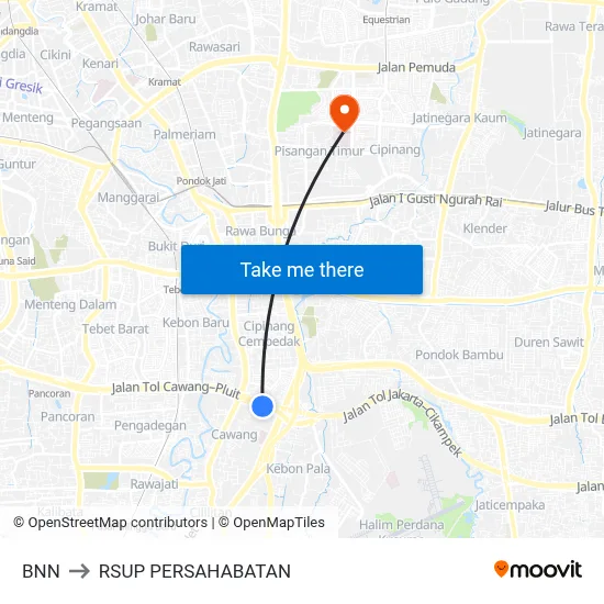 BNN to RSUP PERSAHABATAN map