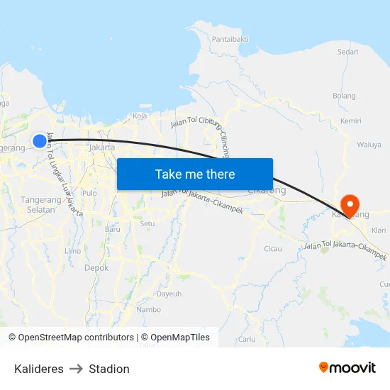 Kalideres to Stadion map