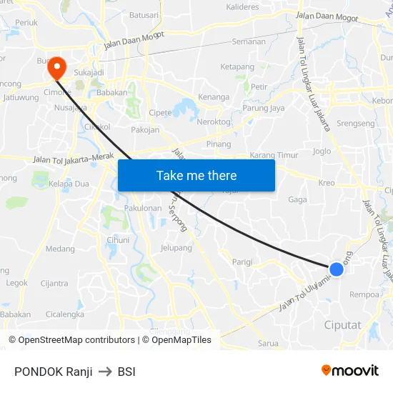 PONDOK Ranji to BSI map