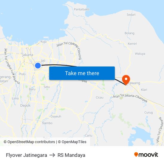 Flyover Jatinegara to RS Mandaya map