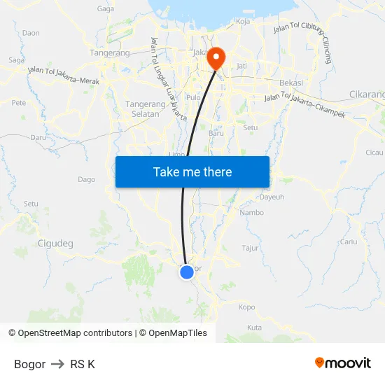 Bogor to RS K map
