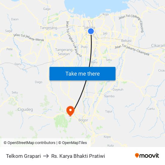 Telkom Grapari to Rs. Karya Bhakti Pratiwi map