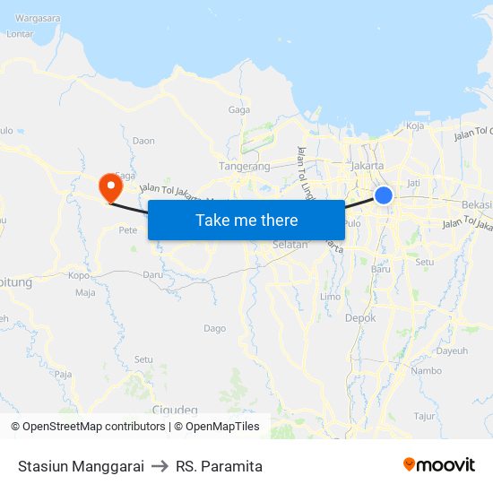 Stasiun Manggarai to RS. Paramita map