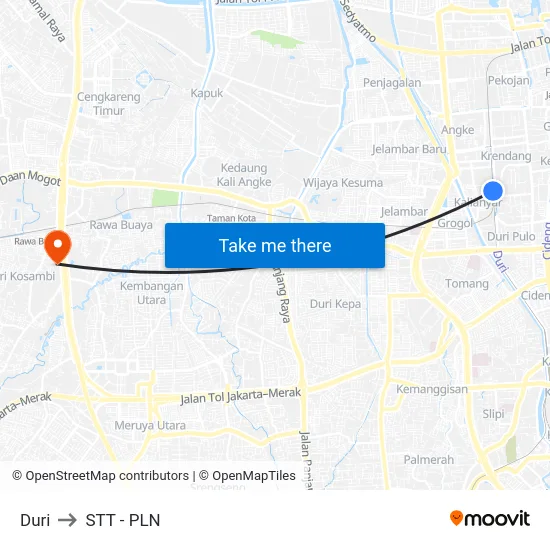 Duri to STT - PLN map