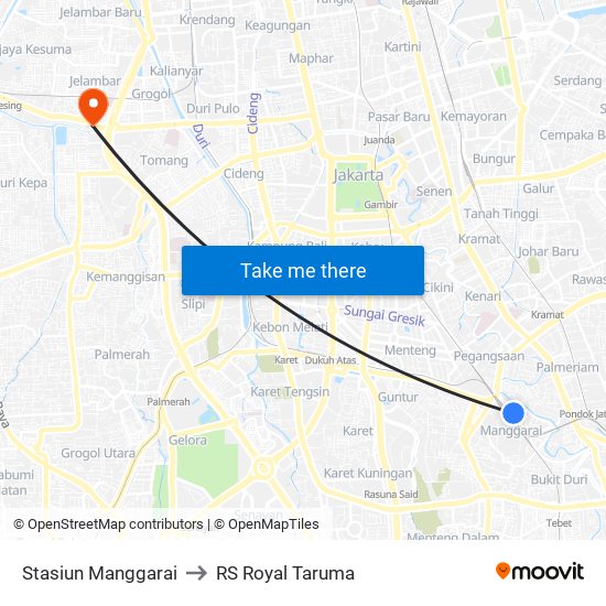 Stasiun Manggarai to RS Royal Taruma map