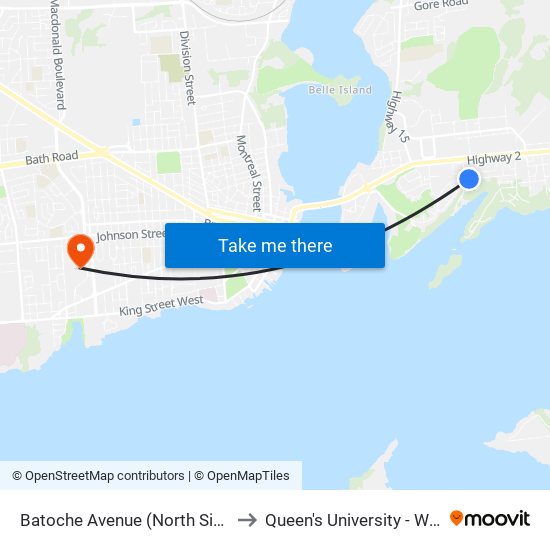 Lundy's / Batoche to Queen's University - West Campus map