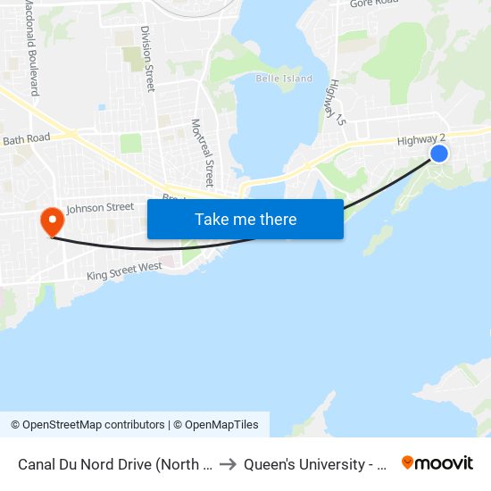 Lundy's / Canal Du Nord to Queen's University - West Campus map