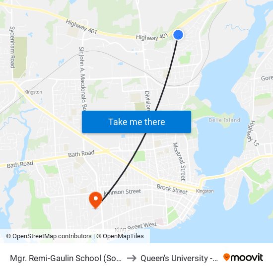 Mgr. Remi-Gaulin School (South Side Of Virginia) to Queen's University - West Campus map