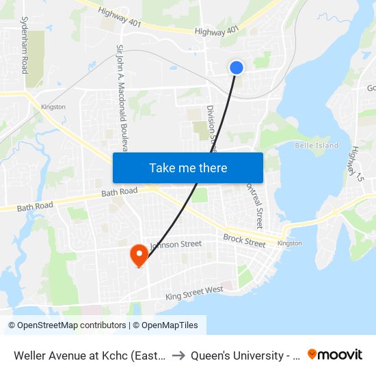 Weller Avenue at Kchc (East Side Of Compton) to Queen's University - West Campus map