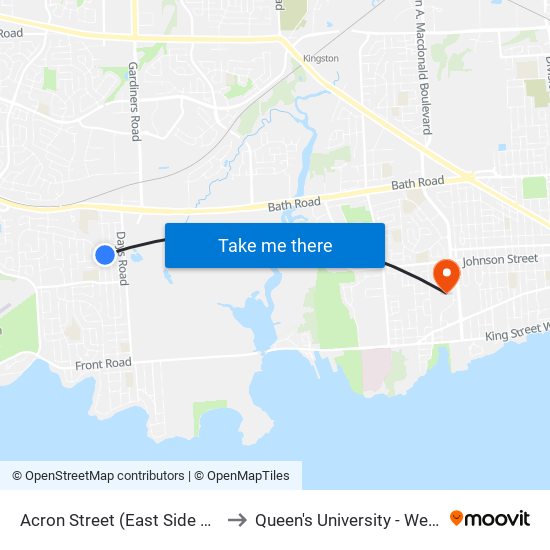 Mcewen / Acron to Queen's University - West Campus map