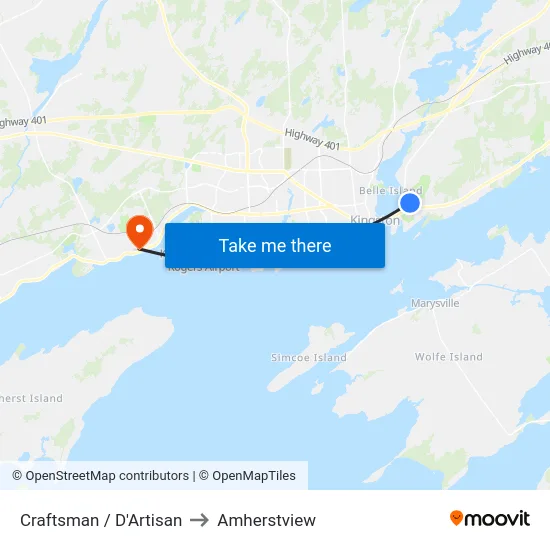 Craftsman / D'Artisan to Amherstview map