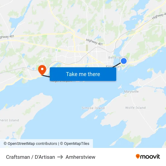 Craftsman / D'Artisan to Amherstview map
