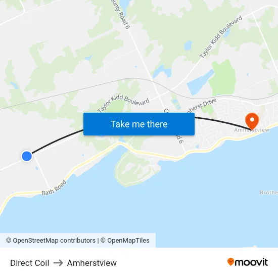 Direct Coil to Amherstview map