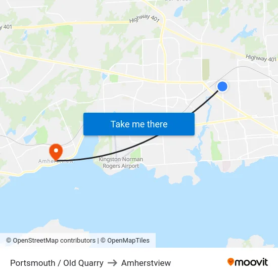 Portsmouth / Old Quarry to Amherstview map
