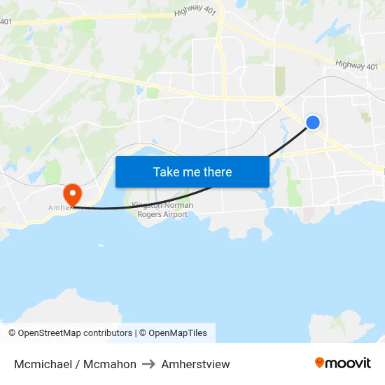 Mcmichael / Mcmahon to Amherstview map
