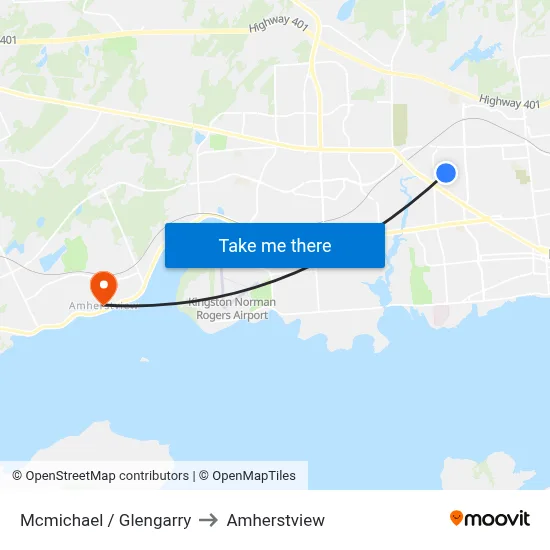 Mcmichael / Glengarry to Amherstview map