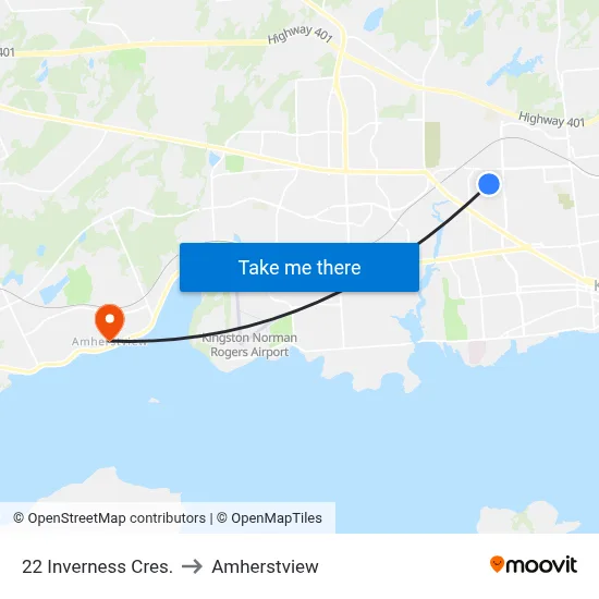 22 Inverness Cres. to Amherstview map