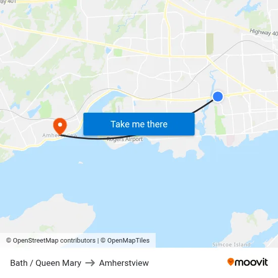 Bath / Queen Mary to Amherstview map