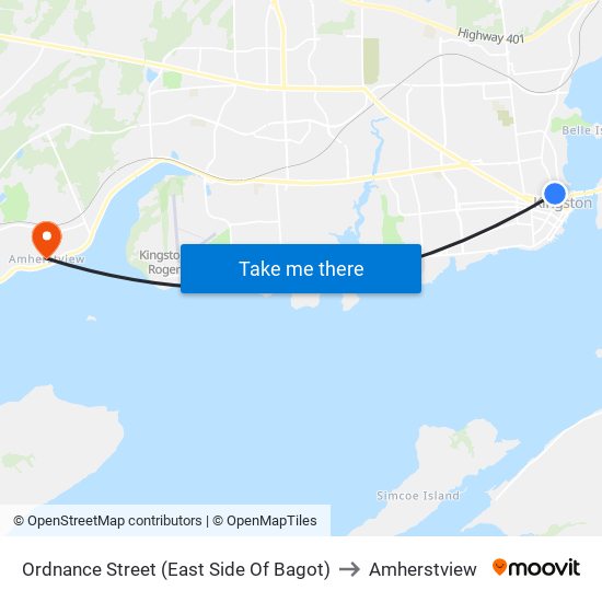 Ordnance Street (East Side Of Bagot) to Amherstview map